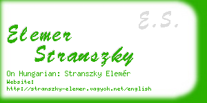 elemer stranszky business card